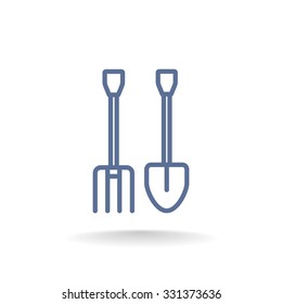 pitchfork shovel icon
