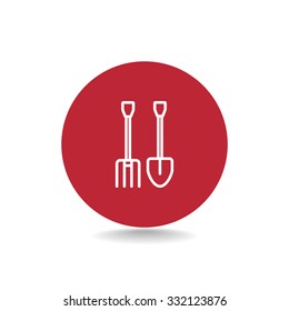 pitchfork shovel icon