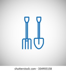 pitchfork shovel icon