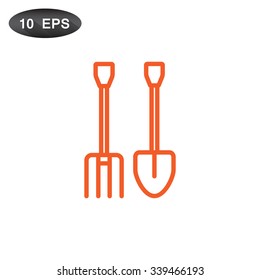 pitchfork shovel icon
