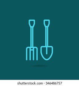 pitchfork shovel icon