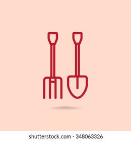 pitchfork shovel icon