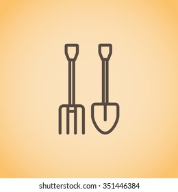 pitchfork shovel icon