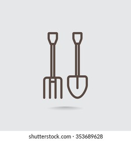 pitchfork shovel icon