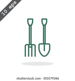 pitchfork shovel icon
