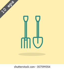 pitchfork shovel icon