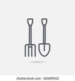 pitchfork shovel icon