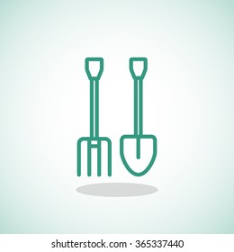 pitchfork shovel icon