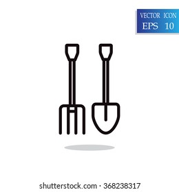 pitchfork shovel icon