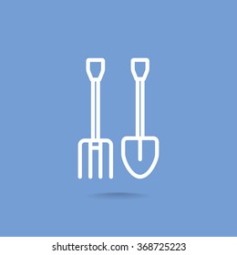 pitchfork shovel icon