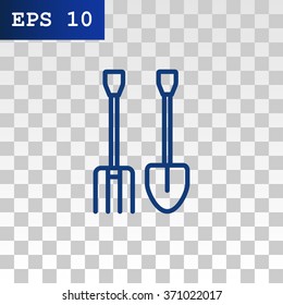 pitchfork shovel icon