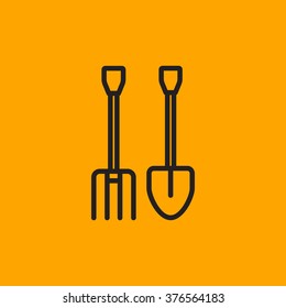 pitchfork shovel icon