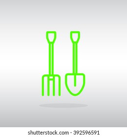 pitchfork shovel icon