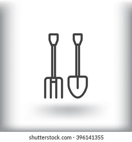 pitchfork shovel icon