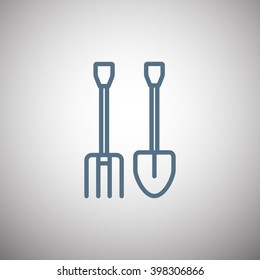 pitchfork shovel icon