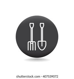 pitchfork shovel icon