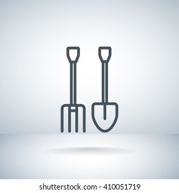pitchfork shovel icon