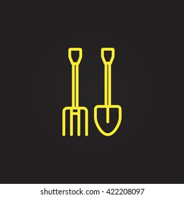Pitchfork shovel icon