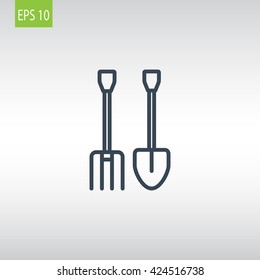 Pitchfork shovel icon