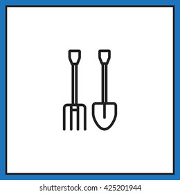 Pitchfork shovel icon. 