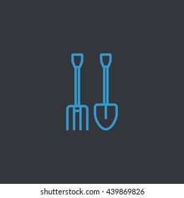 Pitchfork shovel icon