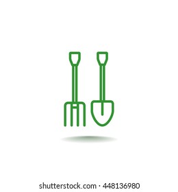  Pitchfork shovel icon Vector.