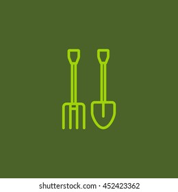  Pitchfork shovel icon Vector.