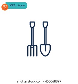  Pitchfork shovel icon Vector.