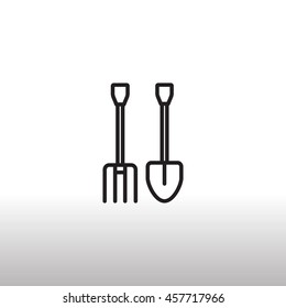  Pitchfork shovel icon Vector.