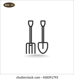  Pitchfork shovel icon Vector.