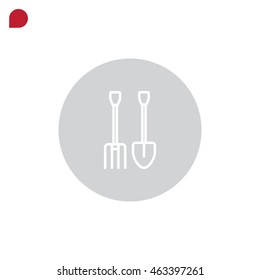  Pitchfork shovel icon Vector.