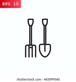  Pitchfork shovel icon Vector.