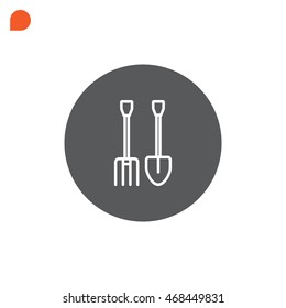  Pitchfork shovel icon Vector.