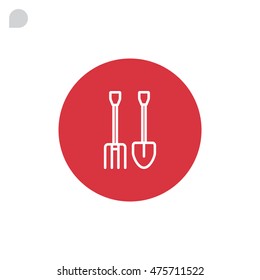  Pitchfork shovel icon Vector.