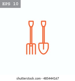  Pitchfork shovel icon Vector.