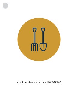  Pitchfork shovel icon Vector.