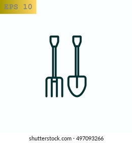  Pitchfork shovel icon Vector.