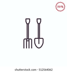  Pitchfork shovel icon Vector.