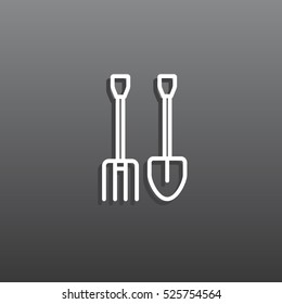  Pitchfork shovel icon Vector.
