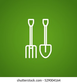  Pitchfork shovel icon Vector.