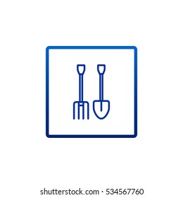  Pitchfork shovel icon Vector.