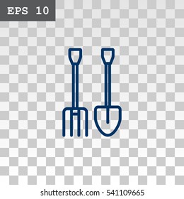  Pitchfork shovel icon Vector.