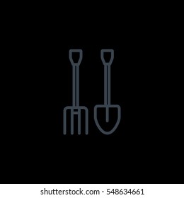  Pitchfork shovel icon Vector.