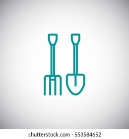  Pitchfork shovel icon Vector.