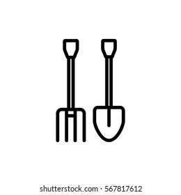  Pitchfork shovel icon Vector.