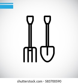  Pitchfork shovel icon Vector.