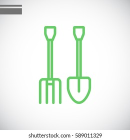  Pitchfork shovel icon Vector.