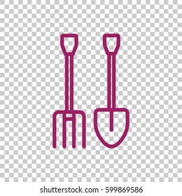 Pitchfork shovel icon Vector.