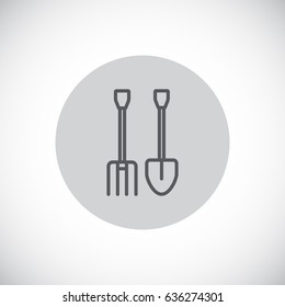  Pitchfork shovel icon Vector.