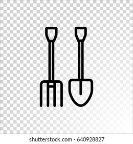  Pitchfork shovel icon Vector.